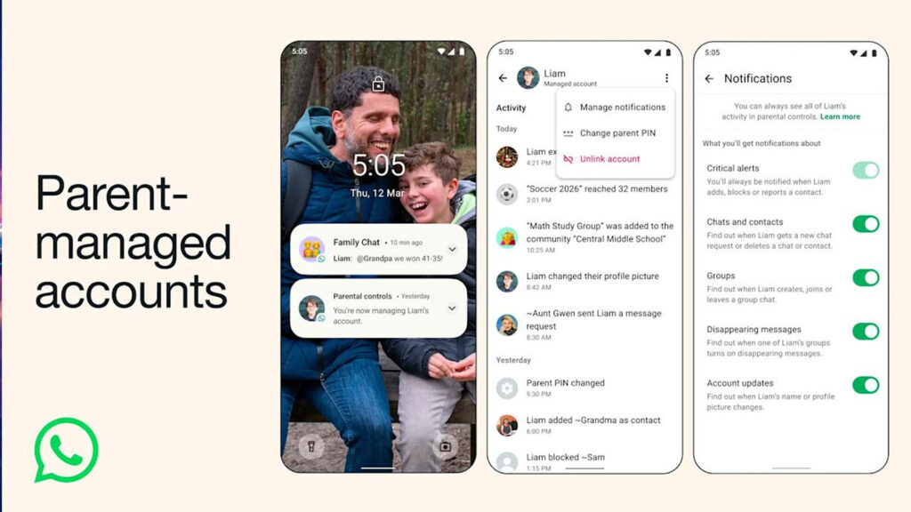 ميتا تطلق حسابات واتساب للأطفال تحت إشراف الوالدين