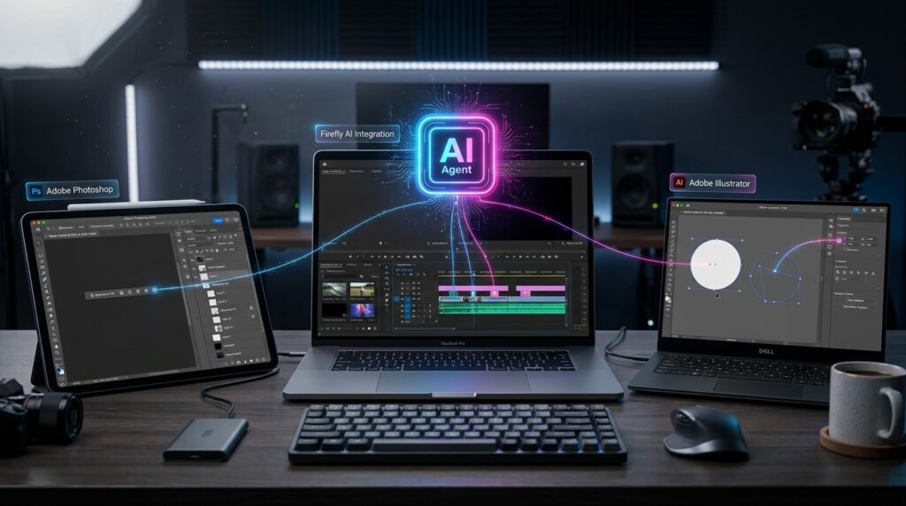 أدوبي تدمج مساعدها الذكي Firefly AI Assistant مباشرة داخل بريمير وفوتوشوب وإليستريتور
