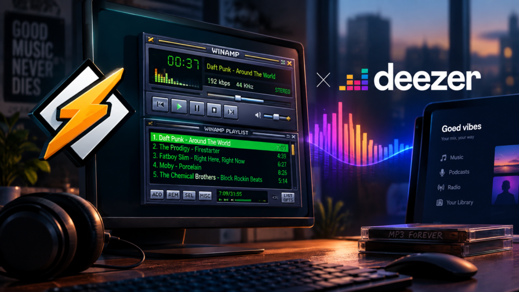 تطبيق Winamp يعود للحياة في 2027 لمنافسة منصات البث عبر اشتراك شهري بشراكة مع Deezer