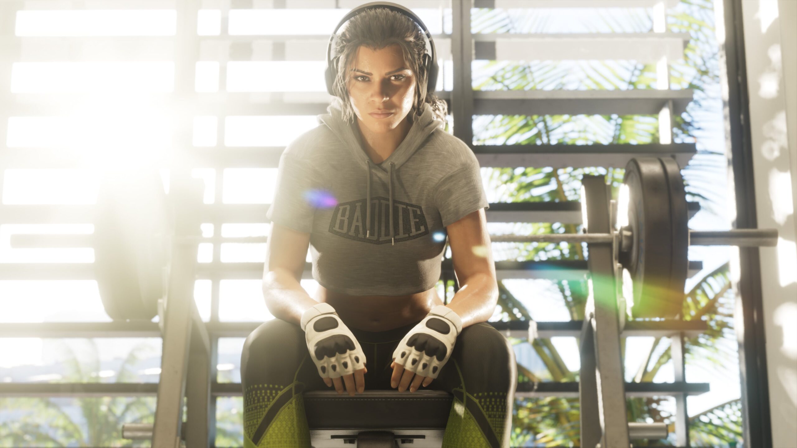 شخصية Lucia في صالة تدريب ضمن لقطة رسمية من GTA 6
