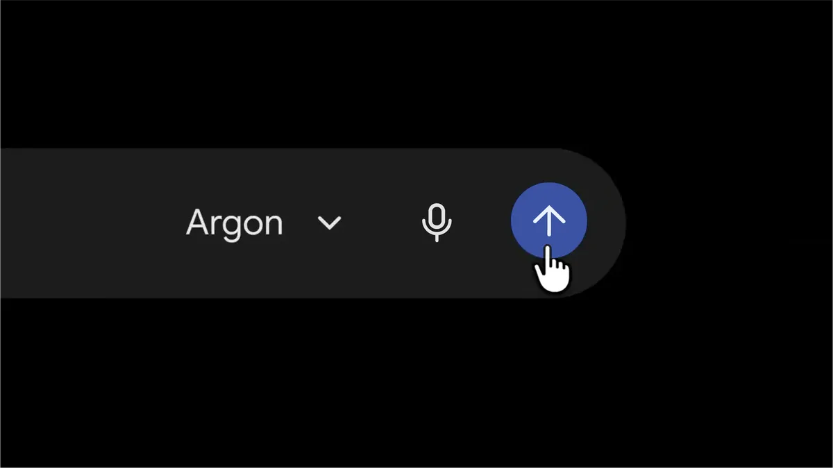صورة رسمية تظهر اختيار نموذج Argon إلى جانب زر الميكروفون والإرسال