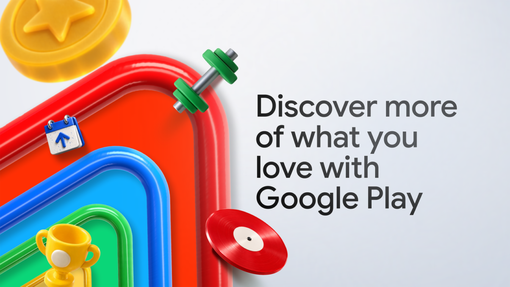 جوجل تتيح تطبيقات شخصية بالذكاء الاصطناعي عبر Google Play تصميم جوجل الرسمي لتحديثات Google Play مع رموز للتطبيقات والألعاب