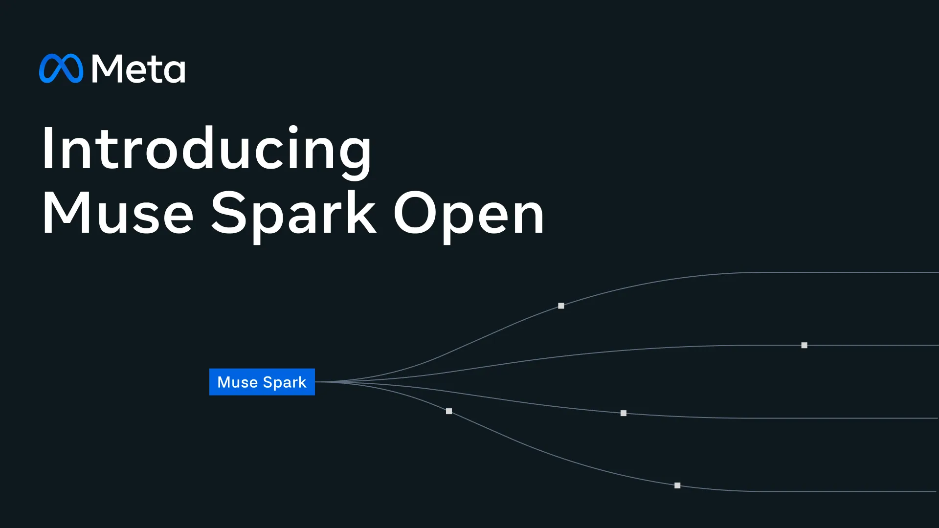 رسم ميتا الرسمي لإعلان Muse Spark Open مع مسارات متفرعة من النموذج