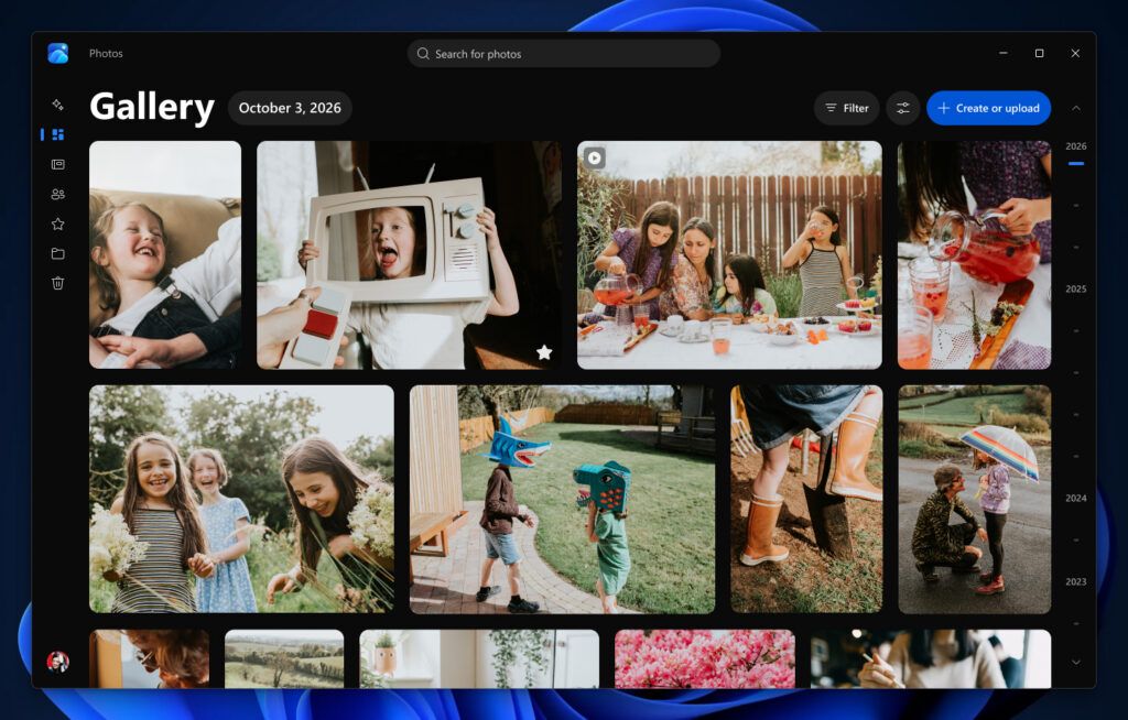 معرض Microsoft Photos الجديد يجمع الصور المحلية وصور OneDrive وiCloud