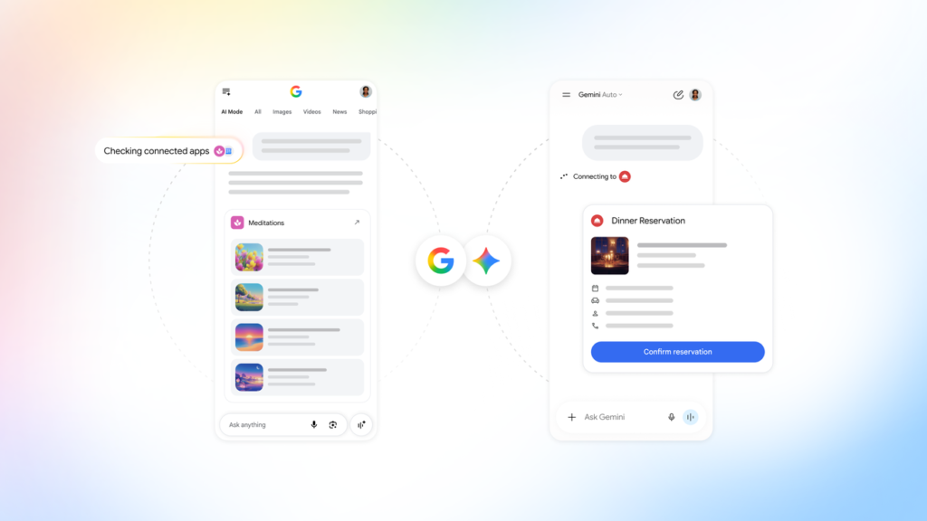 جوجل تكشف عن Connected Apps Platform لربط التطبيقات بالبحث وGemini رسم جوجل للتطبيقات المتصلة في البحث وGemini